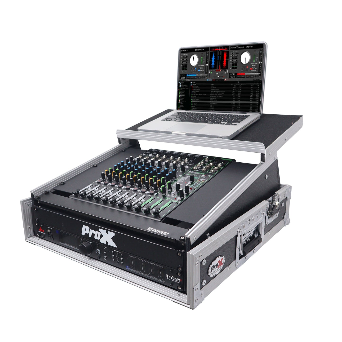 ProX T-2MRLT Mixer DJ Combo Flight Case w Laptop Shelf