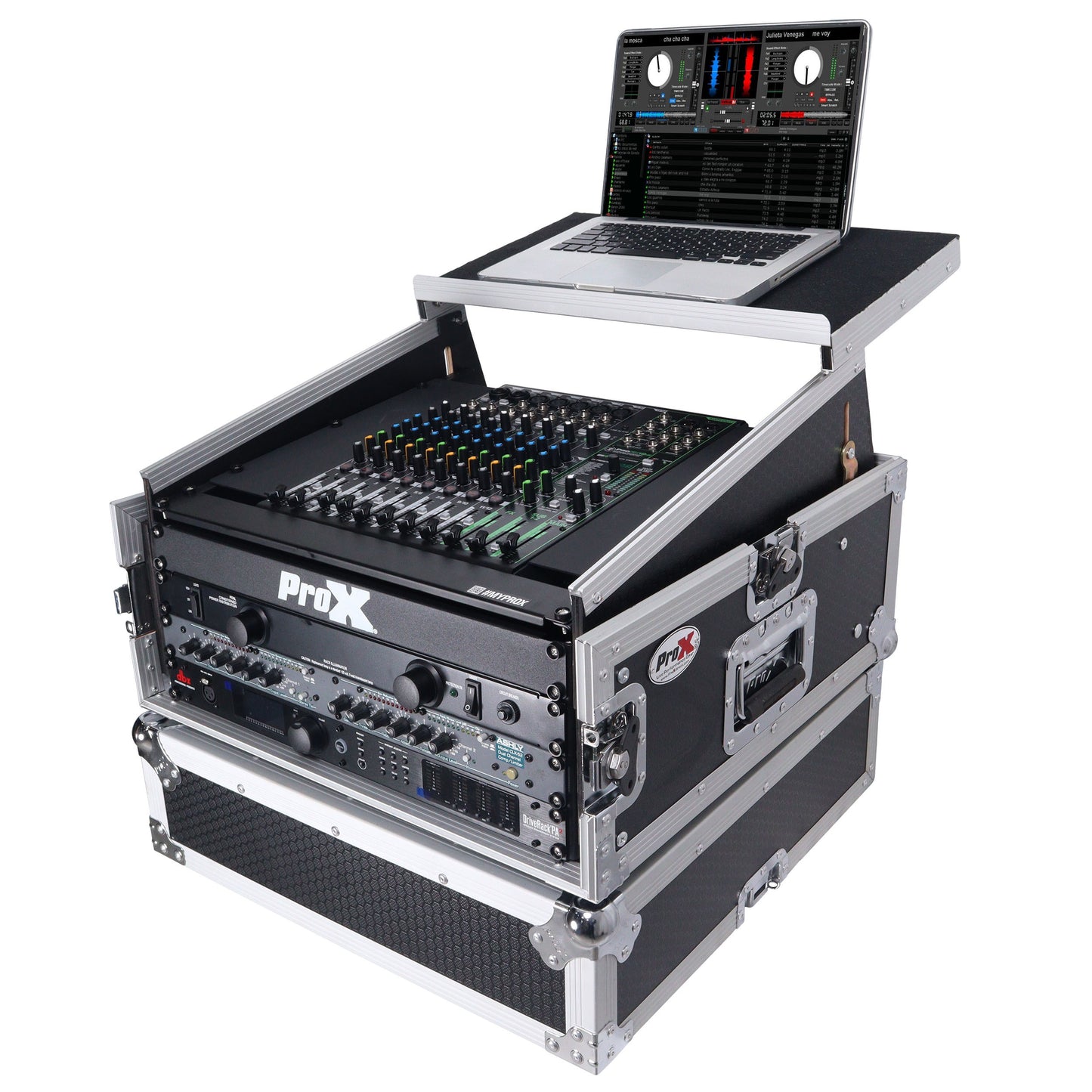 ProX T-6MRLT 6U Vertical Combo Rack Flight Case With Laptop Shelf