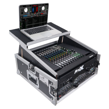 ProX T-6MRLT 6U Vertical Combo Rack Flight Case With Laptop Shelf