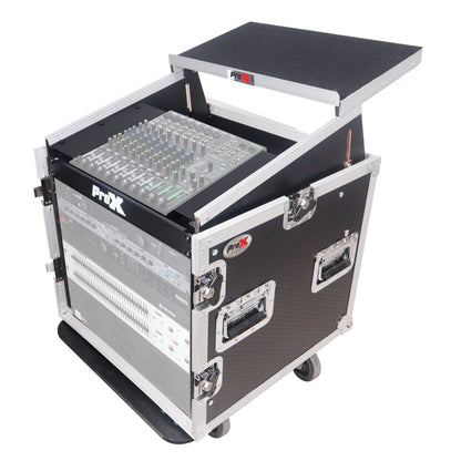 ProX T-12MRLT 12U Vertical Combo Rack Flight Case With Laptop Shelf