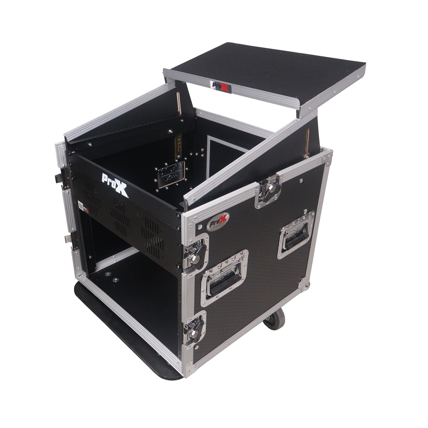 ProX T-12MRLT 12U Vertical Combo Rack Flight Case With Laptop Shelf