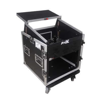 ProX T-12MRLT 12U Vertical Combo Rack Flight Case With Laptop Shelf