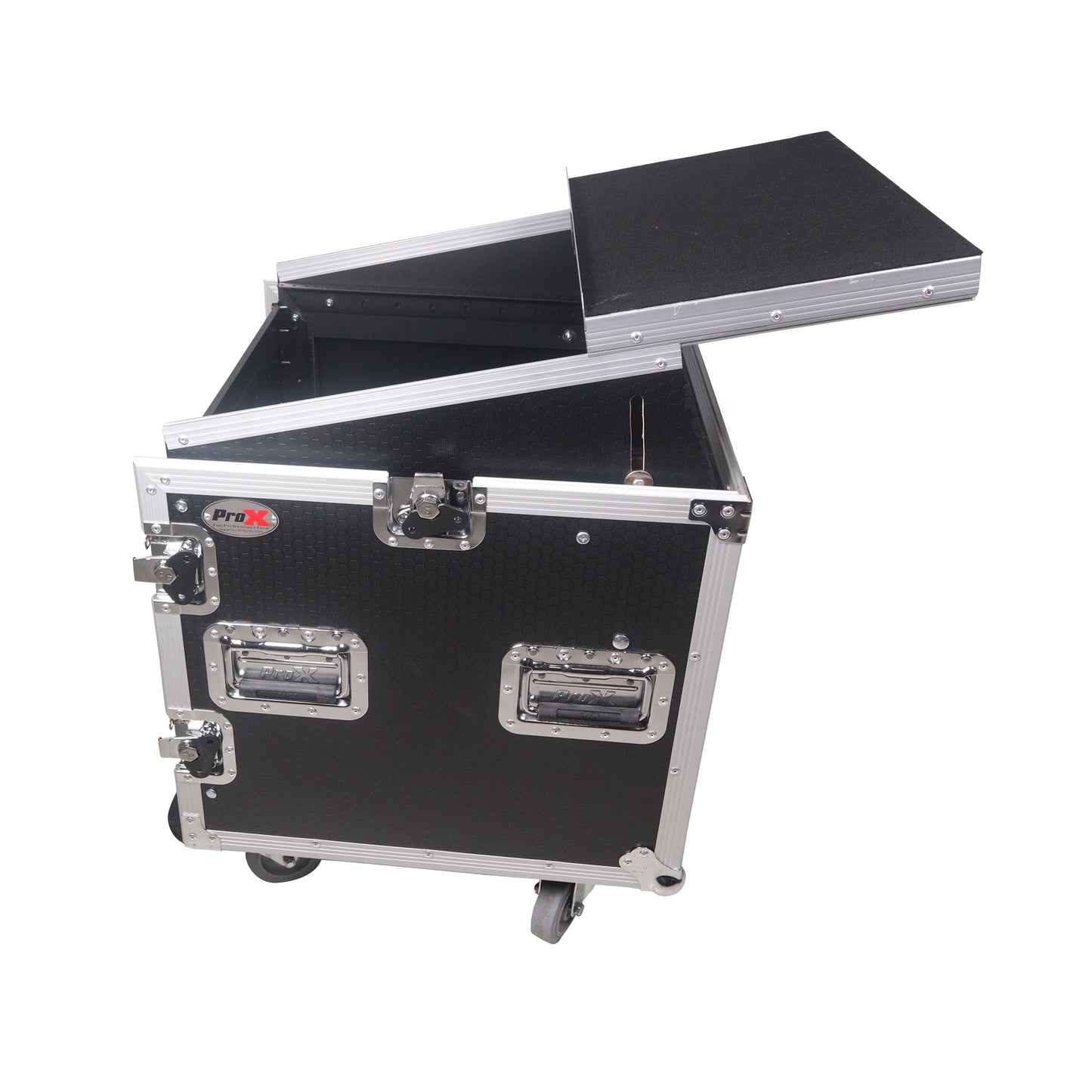 ProX T-12MRLT 12U Vertical Combo Rack Flight Case With Laptop Shelf