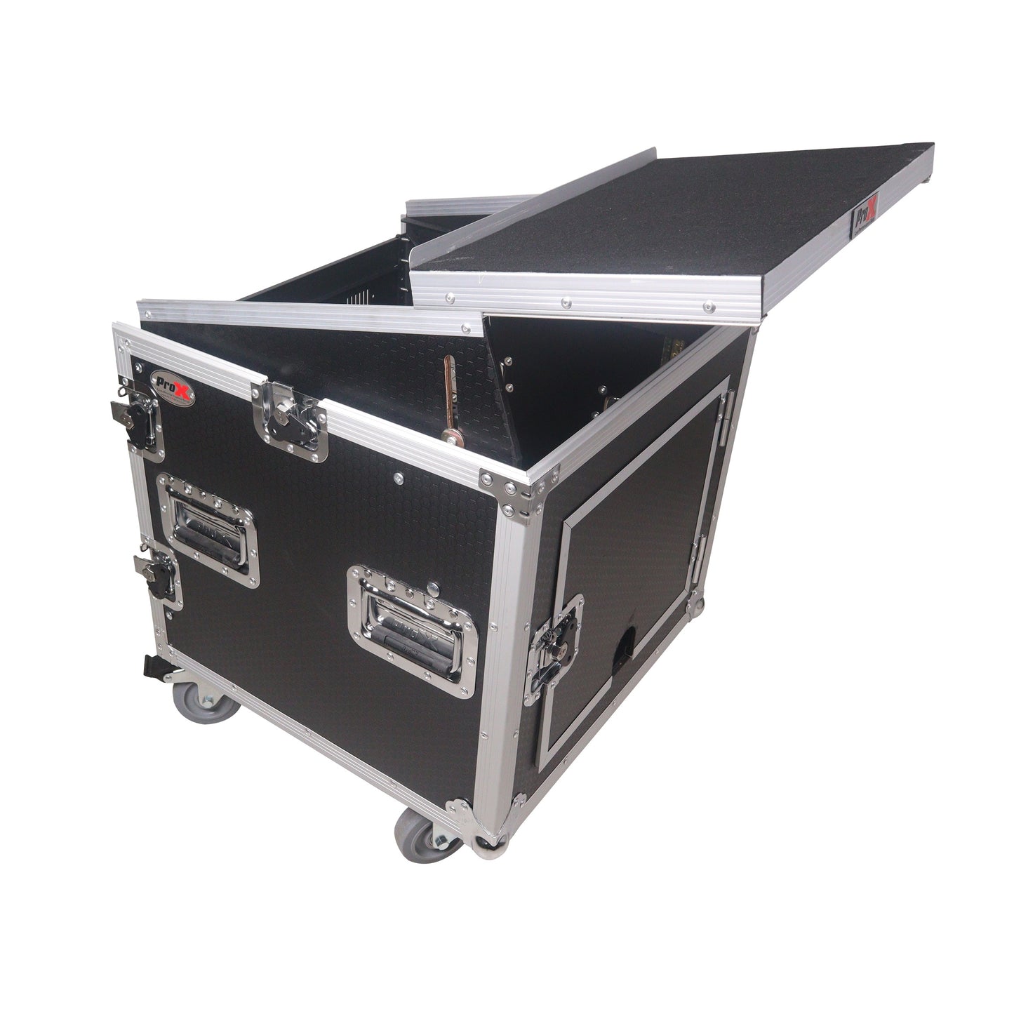 ProX T-12MRLT 12U Vertical Combo Rack Flight Case With Laptop Shelf