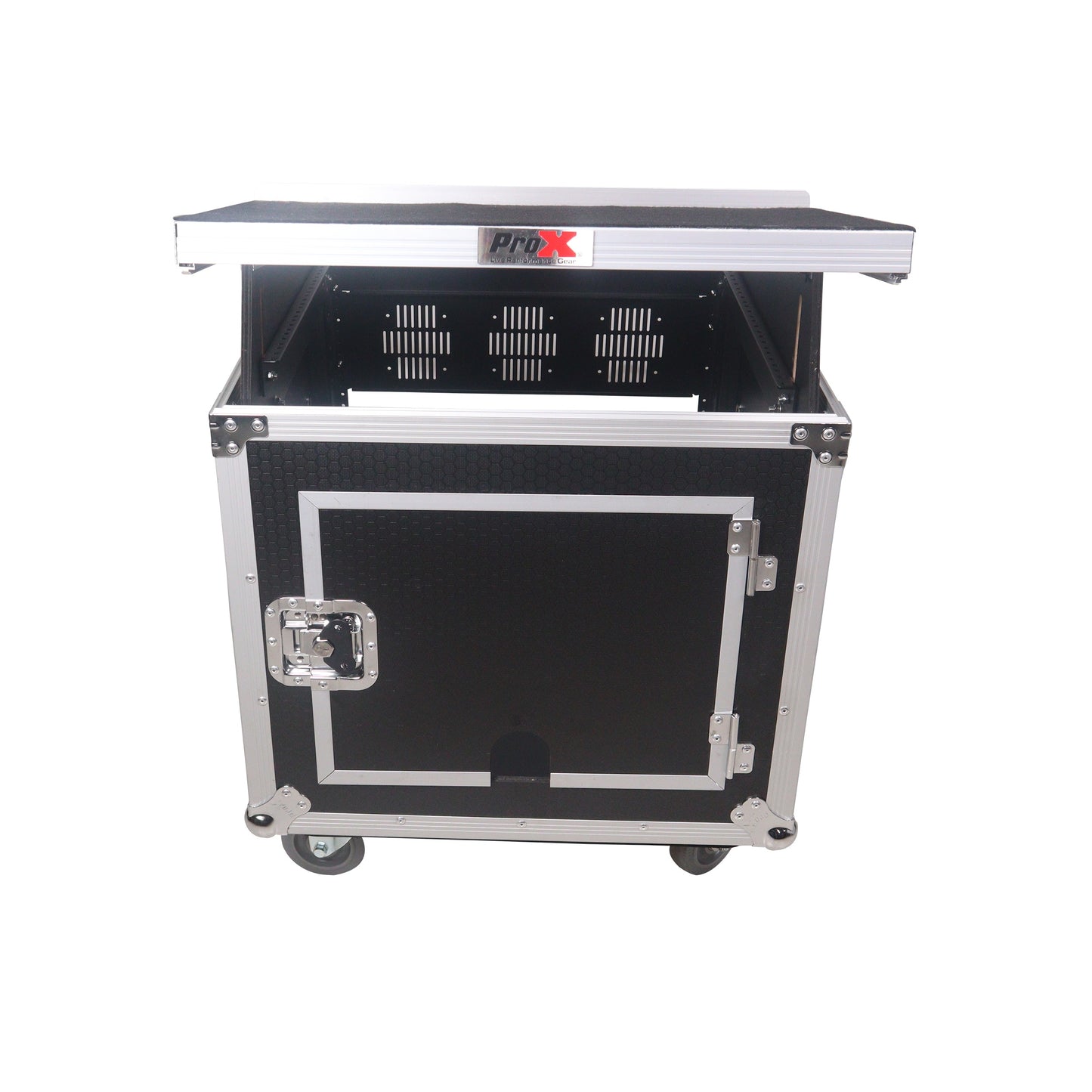 ProX T-12MRLT 12U Vertical Combo Rack Flight Case With Laptop Shelf