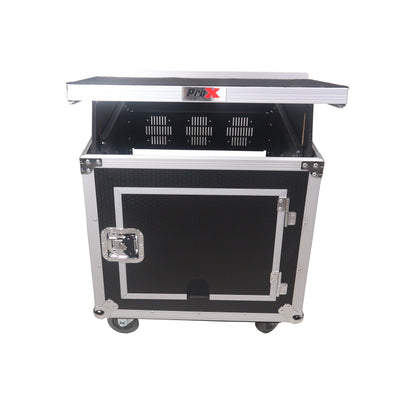 ProX T-12MRLT 12U Vertical Combo Rack Flight Case With Laptop Shelf