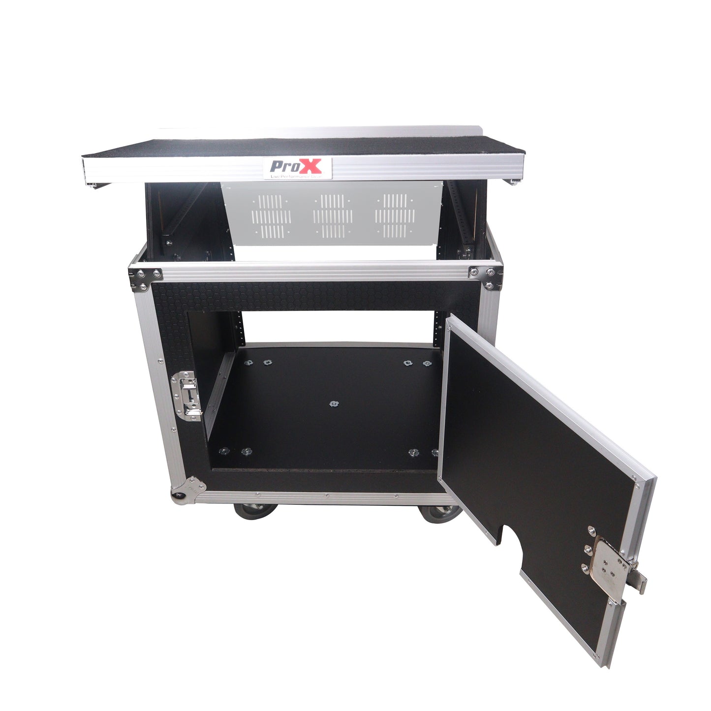 ProX T-12MRLT 12U Vertical Combo Rack Flight Case With Laptop Shelf