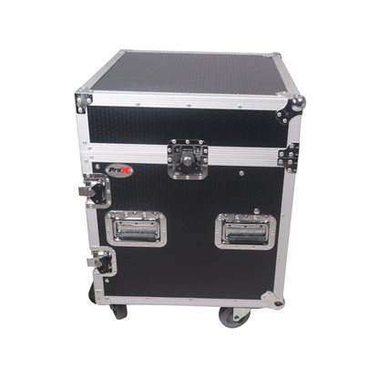 ProX T-12MRLT 12U Vertical Combo Rack Flight Case With Laptop Shelf