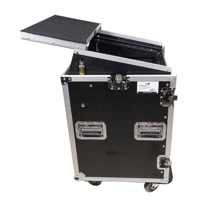 ProX T-14MRLT 14U Vertical Combo Rack Flight Case With Laptop Shelf