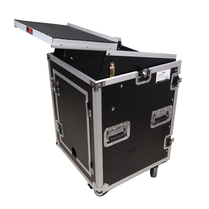 ProX T-14MRLT 14U Vertical Combo Rack Flight Case With Laptop Shelf