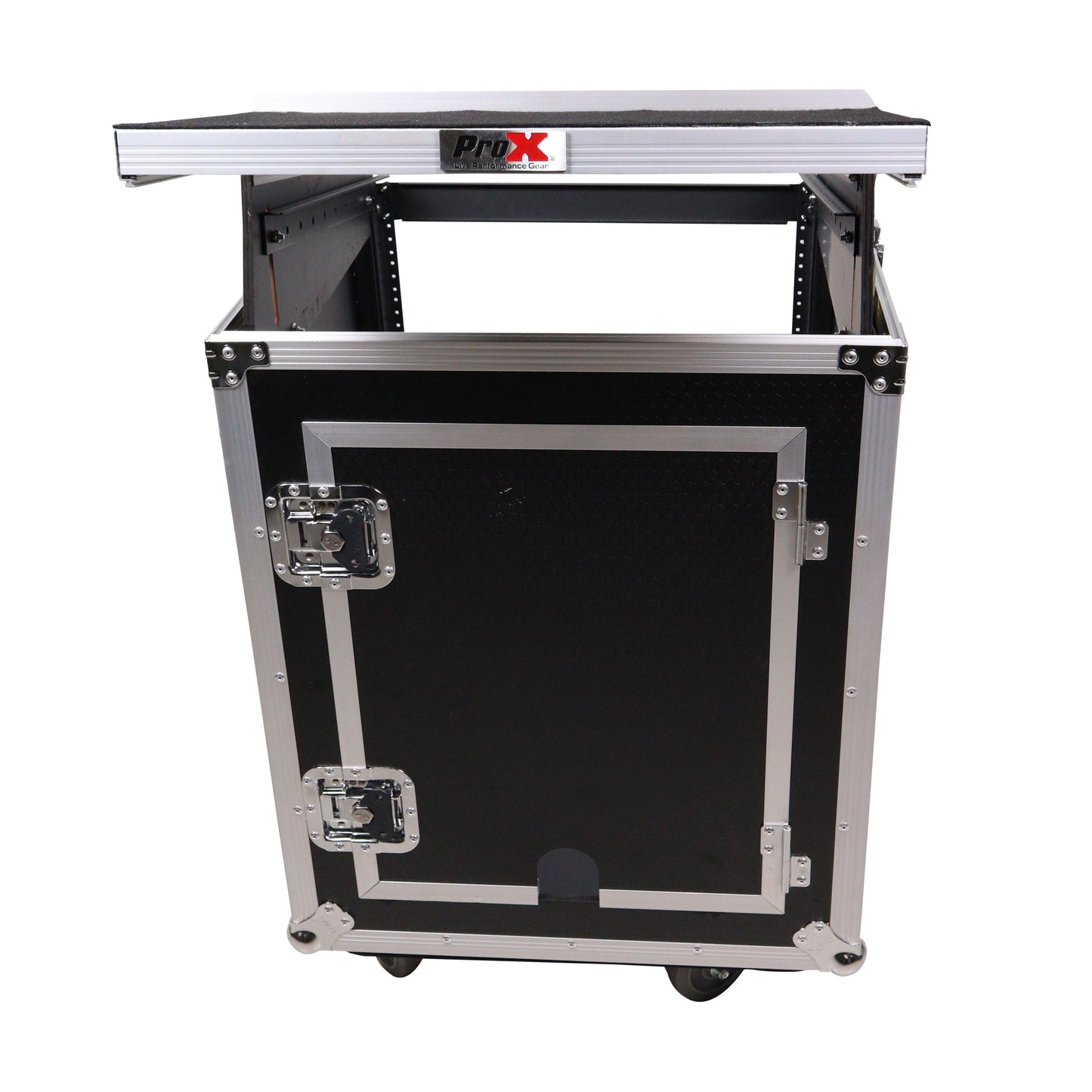 ProX T-14MRLT 14U Vertical Combo Rack Flight Case With Laptop Shelf