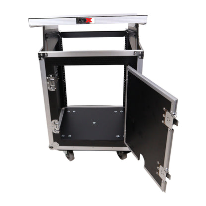 ProX T-14MRLT 14U Vertical Combo Rack Flight Case With Laptop Shelf