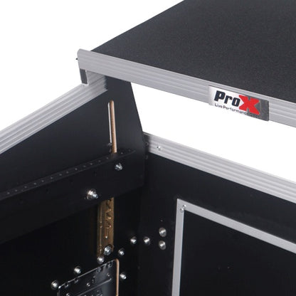 ProX T-14MRLT 14U Vertical Combo Rack Flight Case With Laptop Shelf