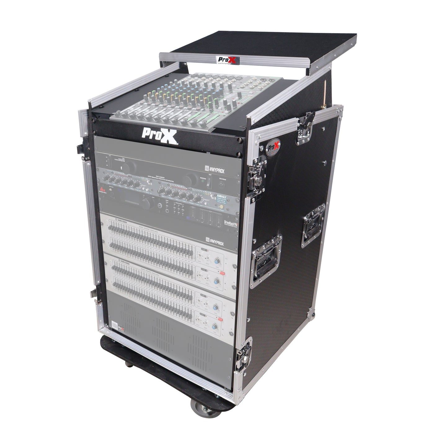 ProX T-16MRLT 16U Combo Rack Flight Case With Laptop Shelf