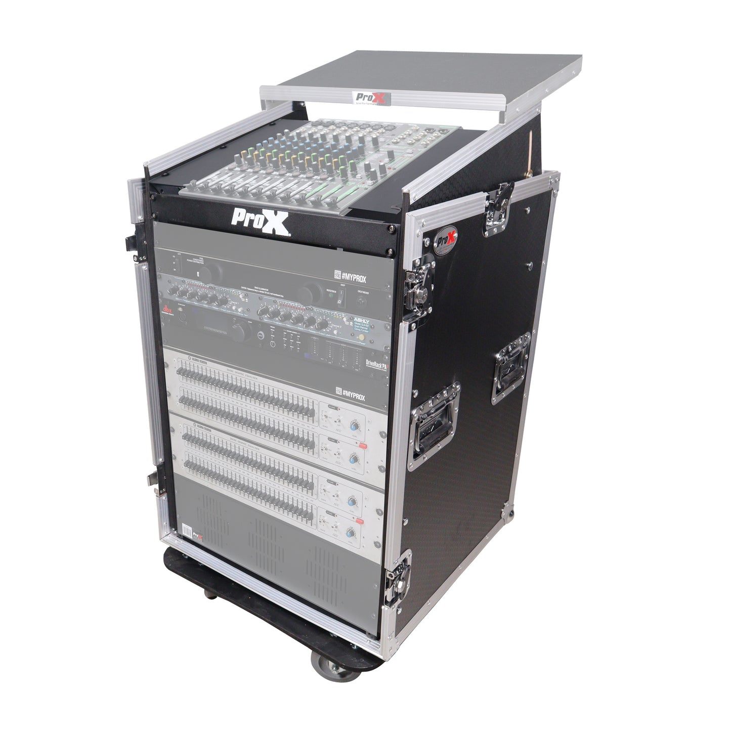 ProX T-16MRLT 16U Combo Rack Flight Case With Laptop Shelf