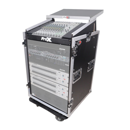ProX T-16MRLT 16U Combo Rack Flight Case With Laptop Shelf
