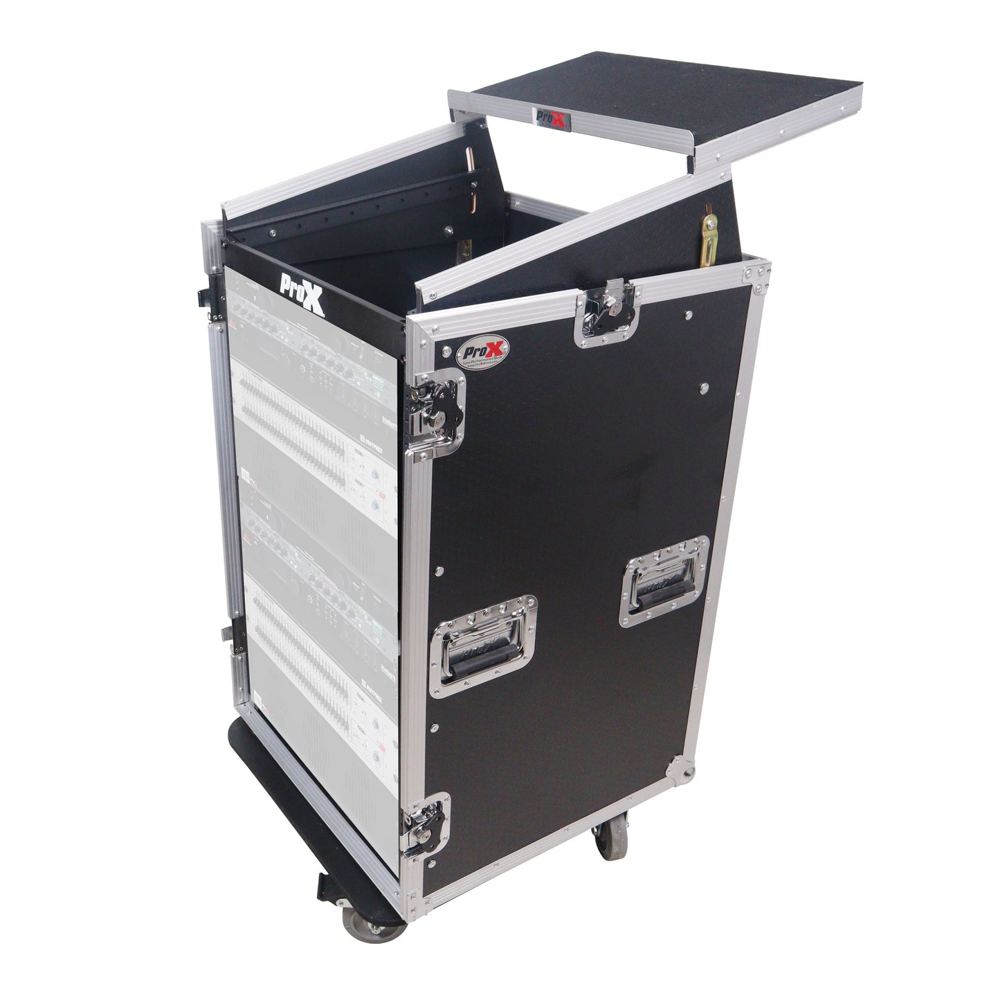 ProX T-18MRLT MK2 18U Combo Rack Flight Case With Laptop Shelf
