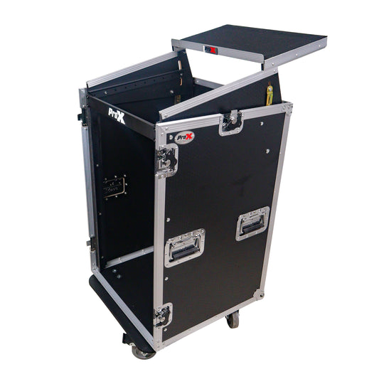 ProX T-18MRLT MK2 18U Combo Rack Flight Case With Laptop Shelf