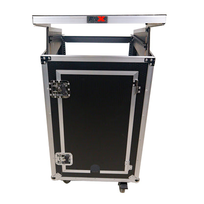 ProX T-18MRLT MK2 18U Combo Rack Flight Case With Laptop Shelf