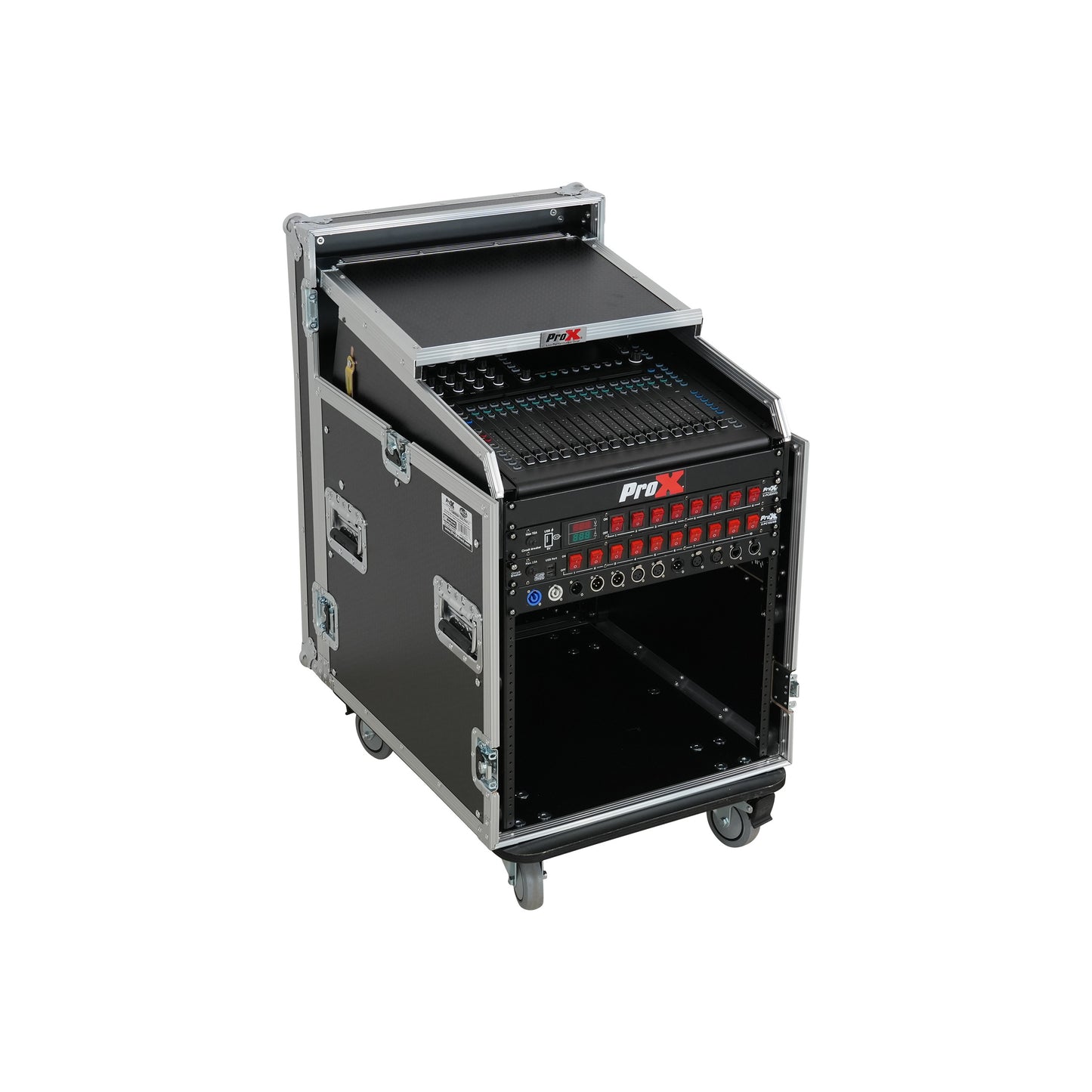 ProX T-12MRSS13ULT 12U Rack 13U Top Mixer DJ Combo Flight Case