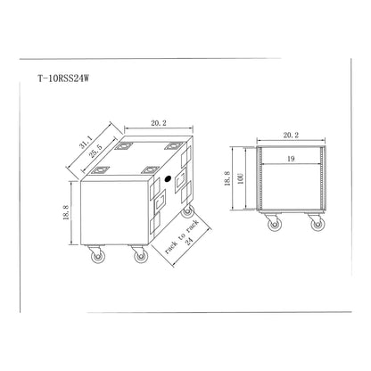 ProX T-10RSS24 10U Rack Mount Flight Case With Casters