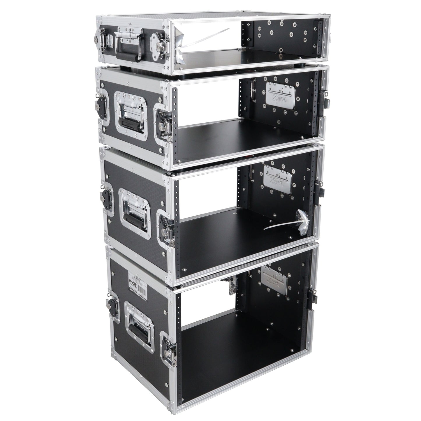 ProX Deluxe Effects Rack Case 4U Portable Flight Rack With Handle | 14 in