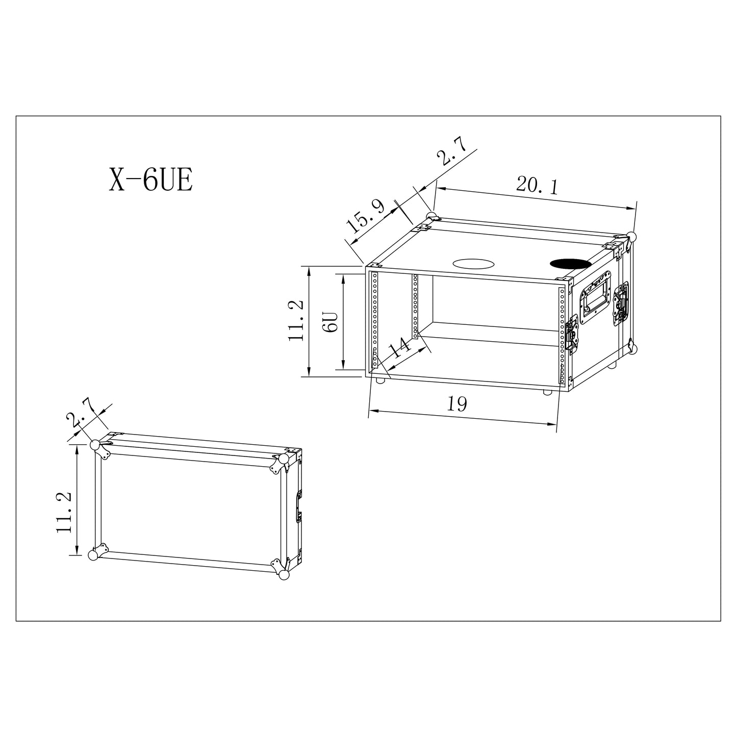 ProX Deluxe Rack Flight Case 6U ATA Road Case With Dual Rails | 14 in