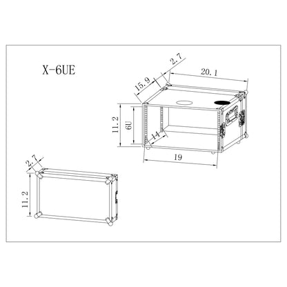 ProX Deluxe Rack Flight Case 6U ATA Road Case With Dual Rails | 14 in