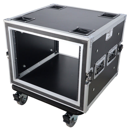ProX T-8RSP 8U Shockproof Rack Mount Flight Case With Casters