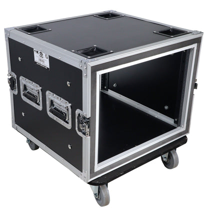 ProX T-8RSP 8U Shockproof Rack Mount Flight Case With Casters