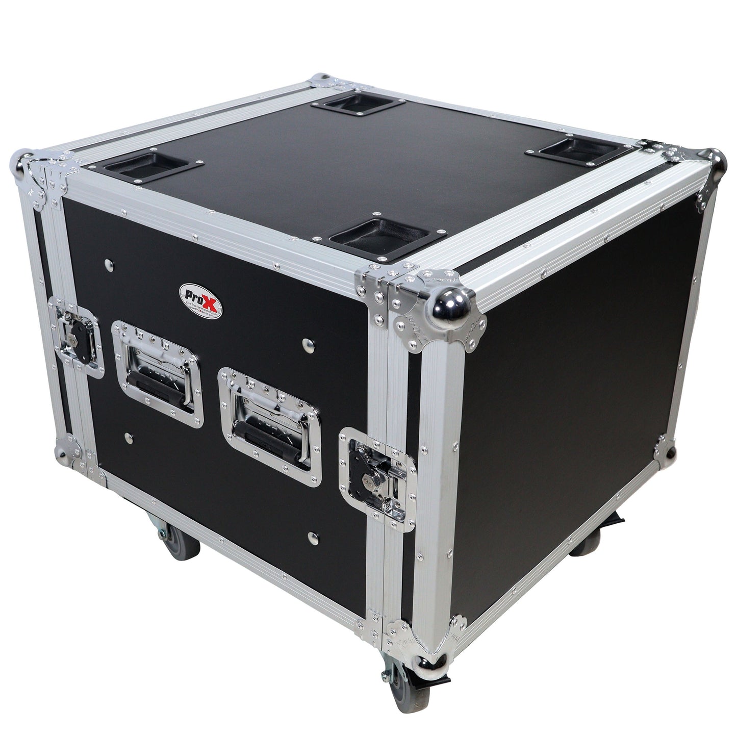ProX T-8RSP 8U Shockproof Rack Mount Flight Case With Casters
