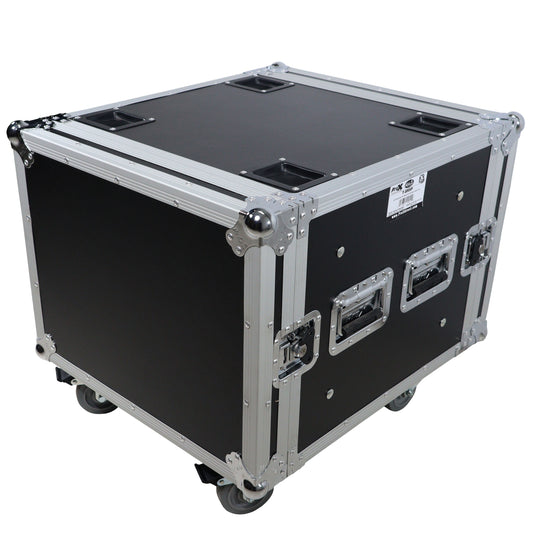 ProX T-8RSP 8U Shockproof Rack Mount Flight Case With Casters