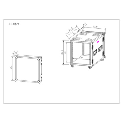 ProX T-12RSP 12U Shockproof Amp Rack ATA Flight Case