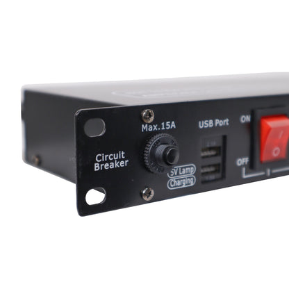 ProX X-PC10USB 10-Outlet Rack Power Strip With LED Switches