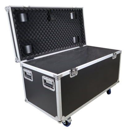 ProX Utility Trunk Storage Case ATA Road Case With Foam | Large (21.5 in x 44 in x 21 in) | Recessed Spring-Loaded | 4" Casters (2 Locking)