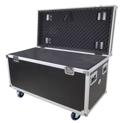 ProX Utility Trunk Storage Case ATA Road Case With Foam | Large (21.5 in x 44 in x 21 in) | Recessed Spring-Loaded | 4" Casters (2 Locking)