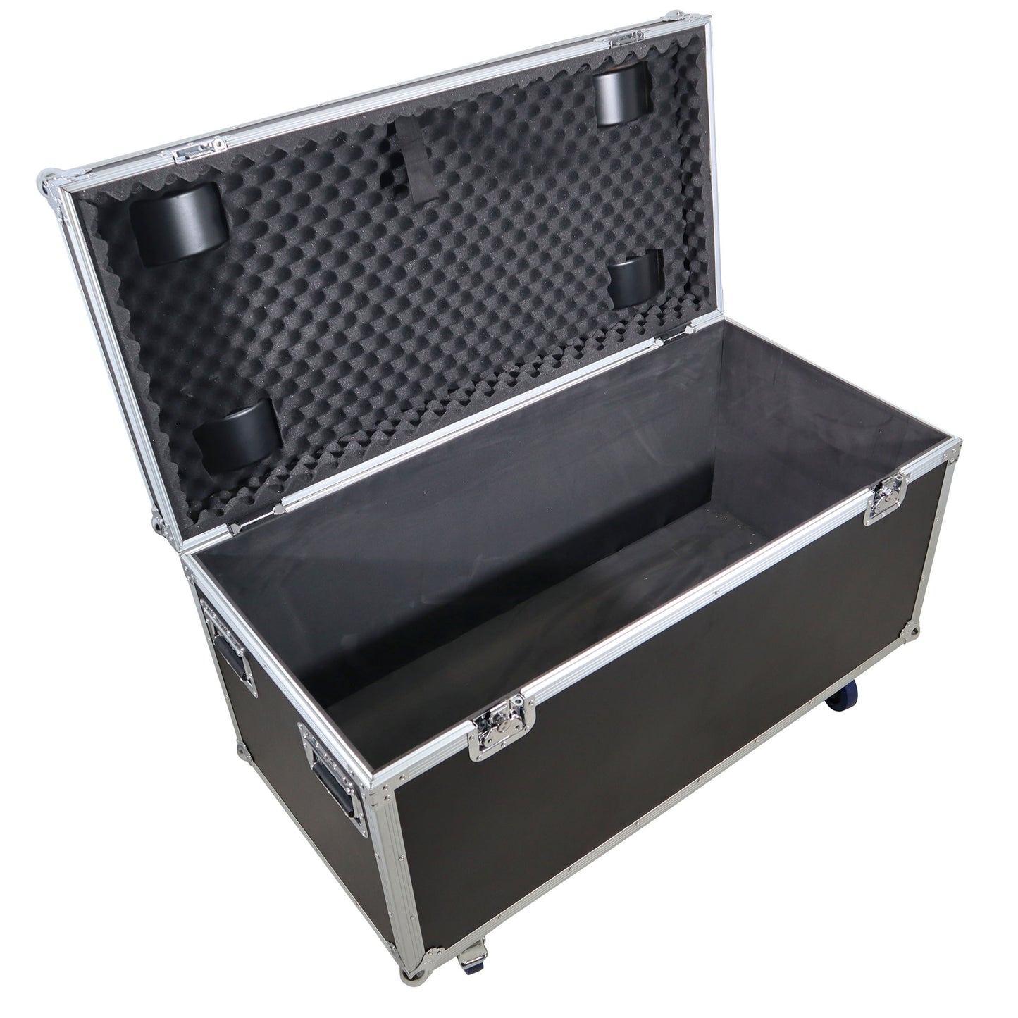 ProX Utility Trunk Storage Case ATA Road Case With Foam | Large (21.5 in x 44 in x 21 in) | Recessed Spring-Loaded | 4" Casters (2 Locking)