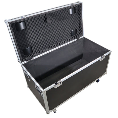 ProX Utility Trunk Storage Case ATA Road Case With Foam | Large (21.5 in x 44 in x 21 in) | Recessed Spring-Loaded | 4" Casters (2 Locking)