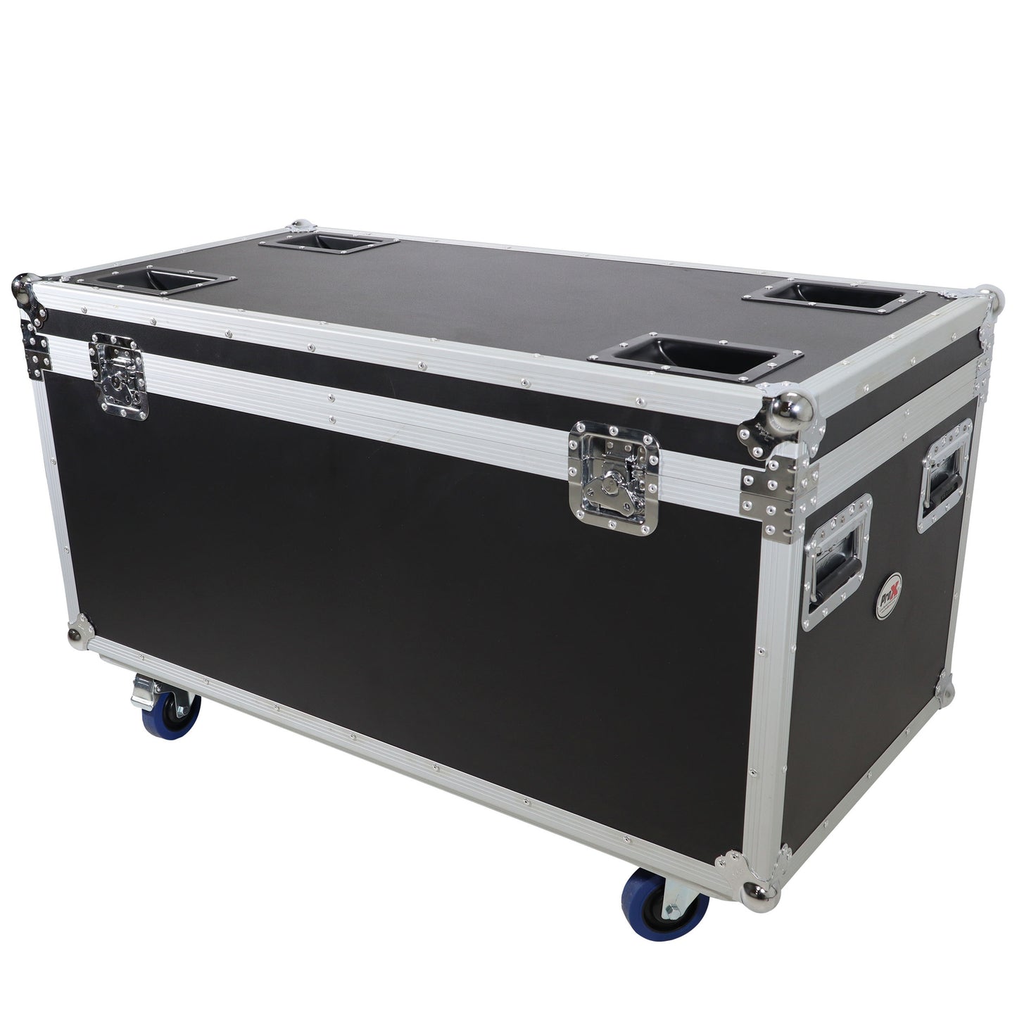 ProX Utility Trunk Storage Case ATA Road Case With Foam | Large (21.5 in x 44 in x 21 in) | Recessed Spring-Loaded | 4" Casters (2 Locking)