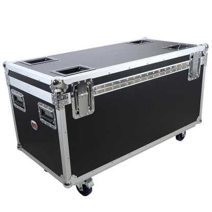 ProX Utility Trunk Storage Case ATA Road Case With Foam | Large (21.5 in x 44 in x 21 in) | Recessed Spring-Loaded | 4" Casters (2 Locking)