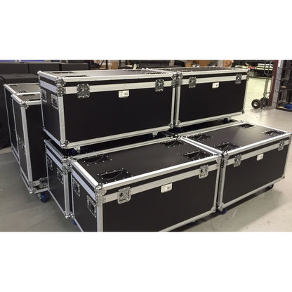 ProX Utility Trunk Storage Case ATA Road Case With Foam | Large (21.5 in x 44 in x 21 in) | Recessed Spring-Loaded | 4" Casters (2 Locking)