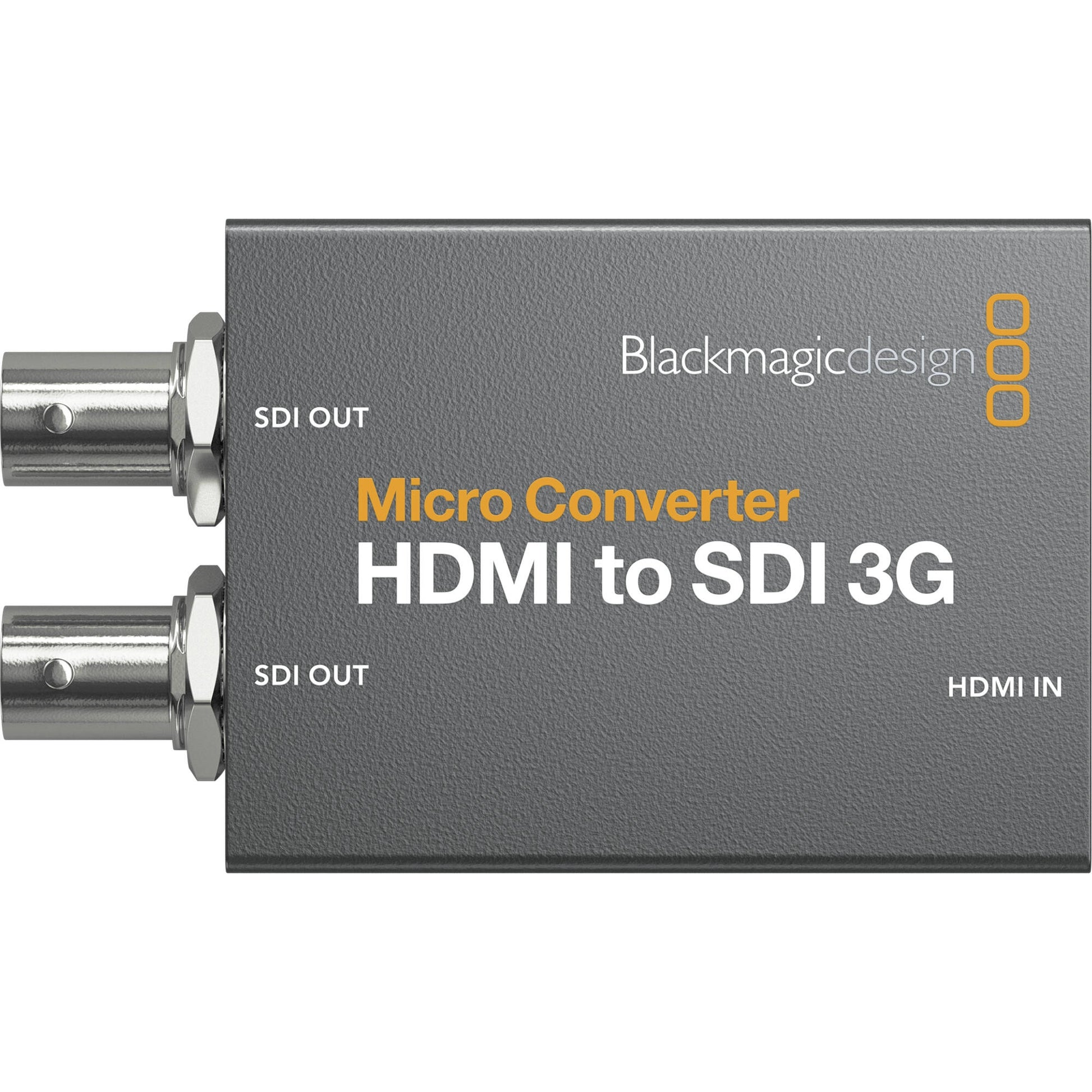 Blackmagic Design Micro Converter HDMI to SDI 3G top view with two BNC SDI OUT connectors