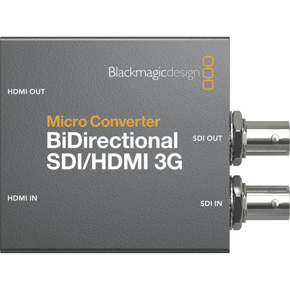Blackmagic Design Micro Converter BiDirectional SDI/HDMI 3G top view with labeled SDI BNC ports