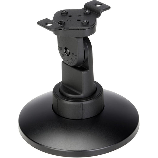 Bose CMB S2 ceiling mount bracket in black showing round base, pivot arm with angle scale, and speaker plate