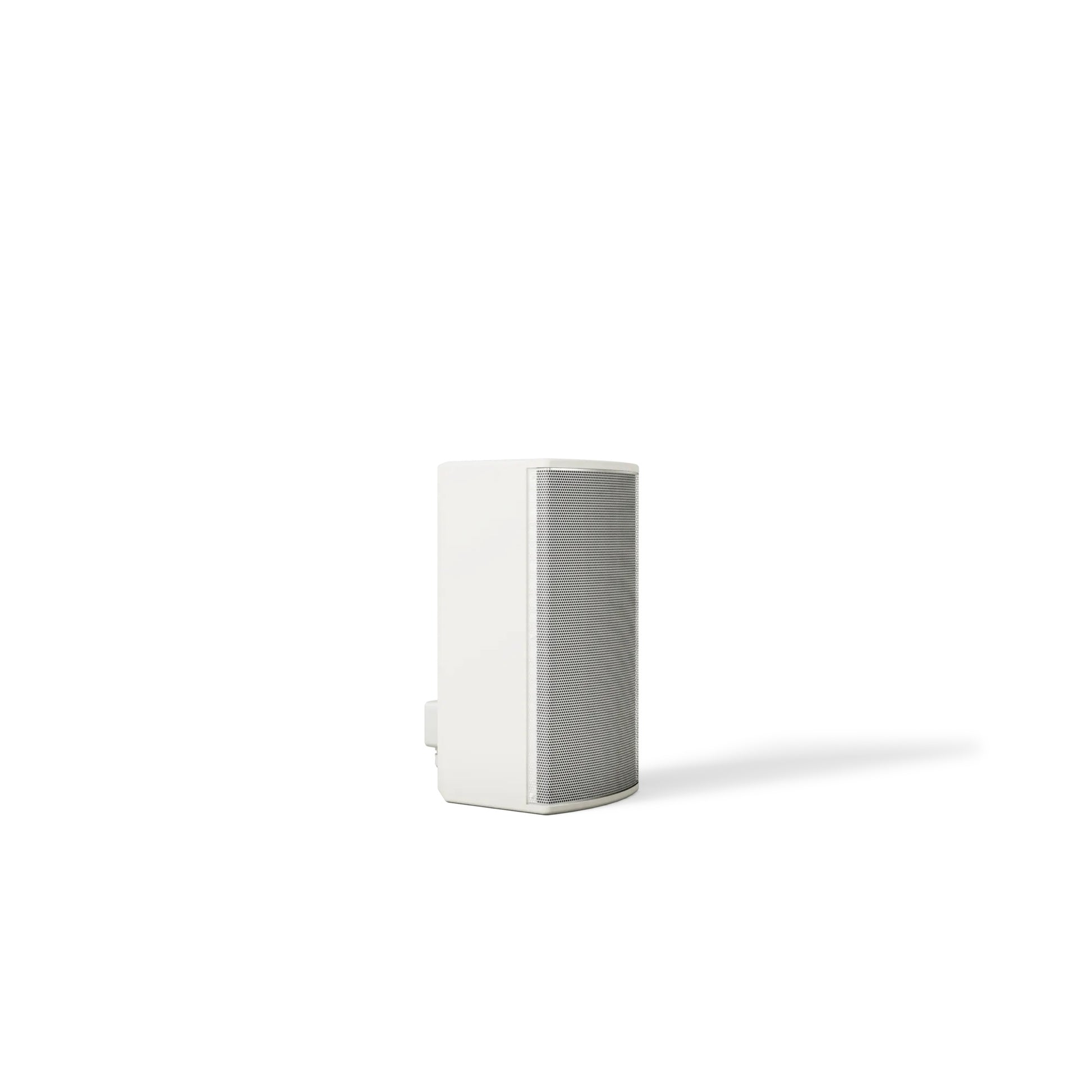 Bose ArenaMatch Utility AMU108 shown vertically on wall bracket, white enclosure side profile