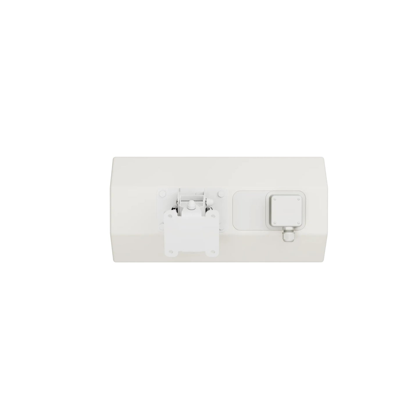 Bose AMU108 rear panel with mounting bracket plate and weatherproof connection cover in white