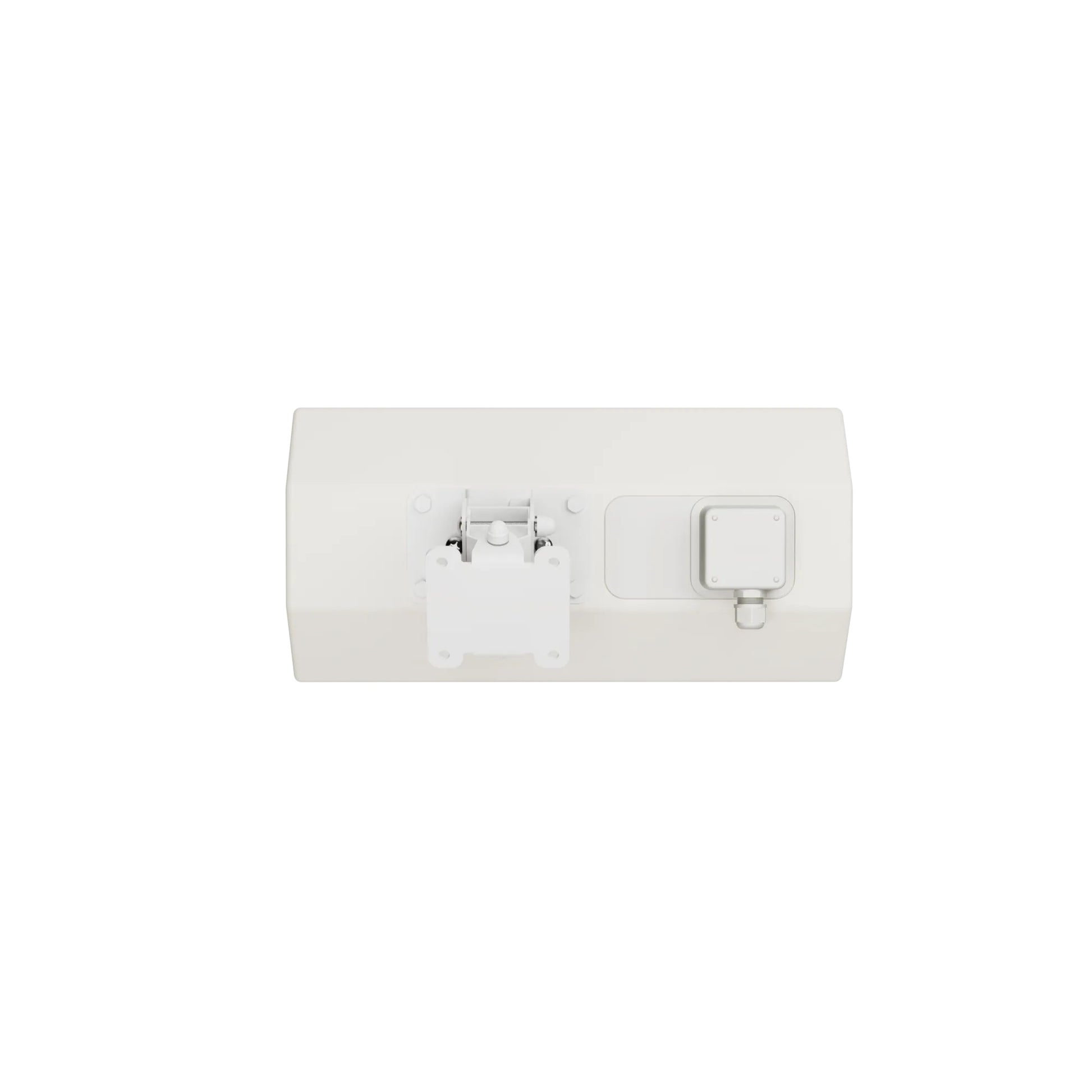 Bose AMU108 rear panel with mounting bracket plate and weatherproof connection cover in white