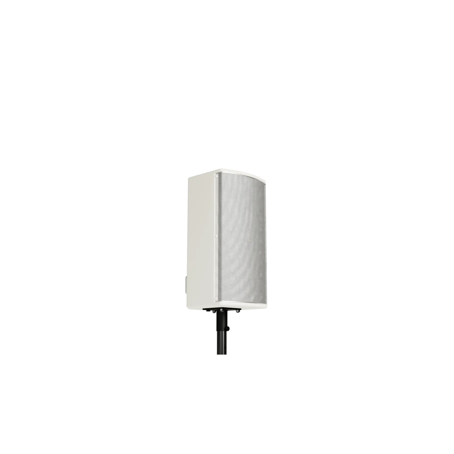 Bose ArenaMatch Utility AMU108 white loudspeaker mounted upright on a black pole stand