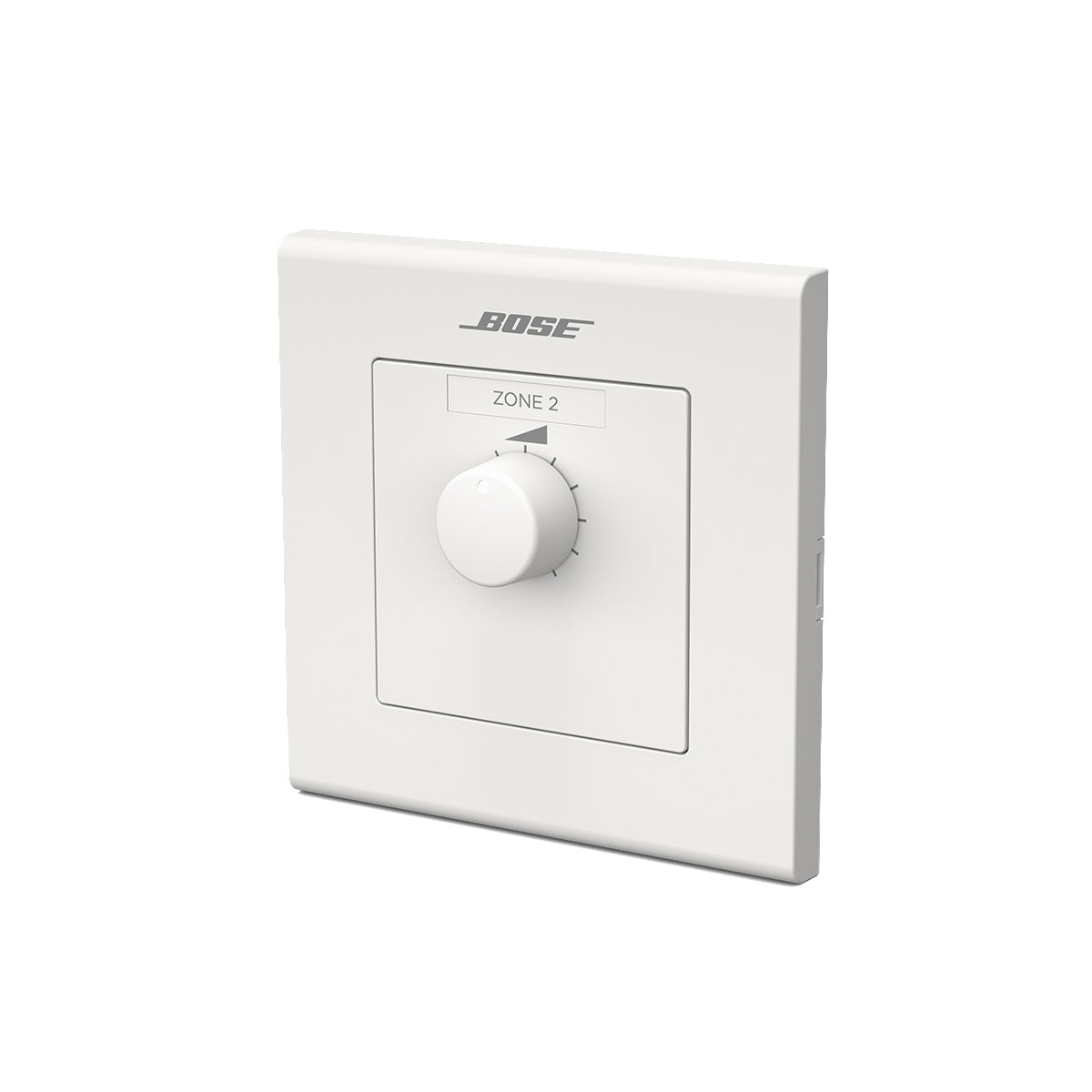 Bose ControlCenter CC-1 zone controller in white with square faceplate, volume knob and ZONE 2 label