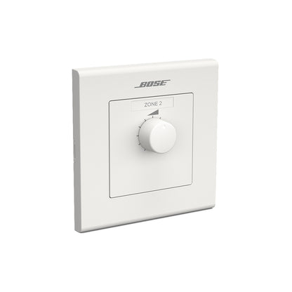 Bose ControlCenter CC-1 square faceplate shown from opposite angle with rotary volume knob and Bose logo
